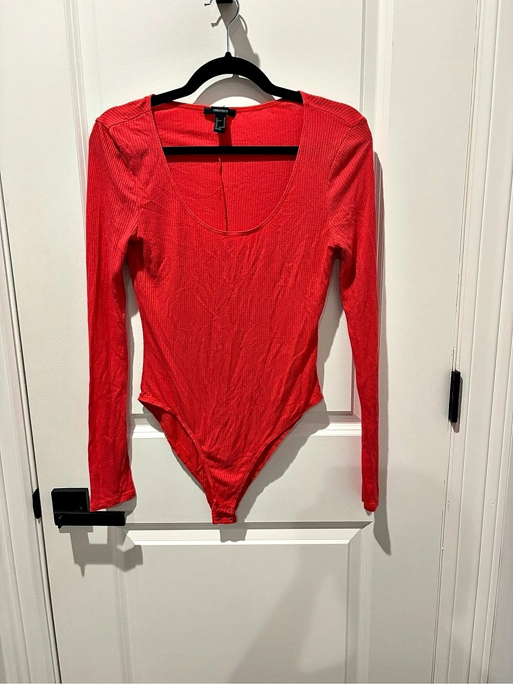 Forever 21 Red Long Sleeve Bodysuit Size Medium